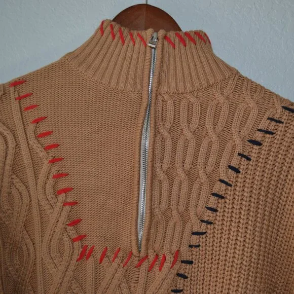 STAUD 1/4 ZIP PULL-OVERMOCKNECK SWEATER- NWT SIZEOS